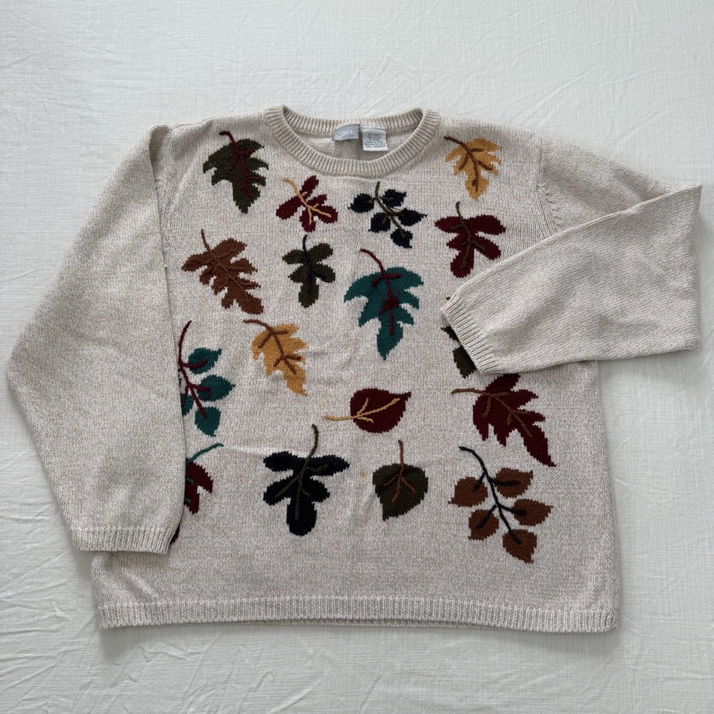 Vintage Blair Multicolor Leaf Pattern Sweater
